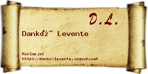 Dankó Levente névjegykártya